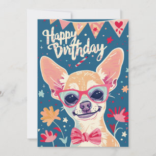 Chihuahua Happy Birthday Feiertagskarte