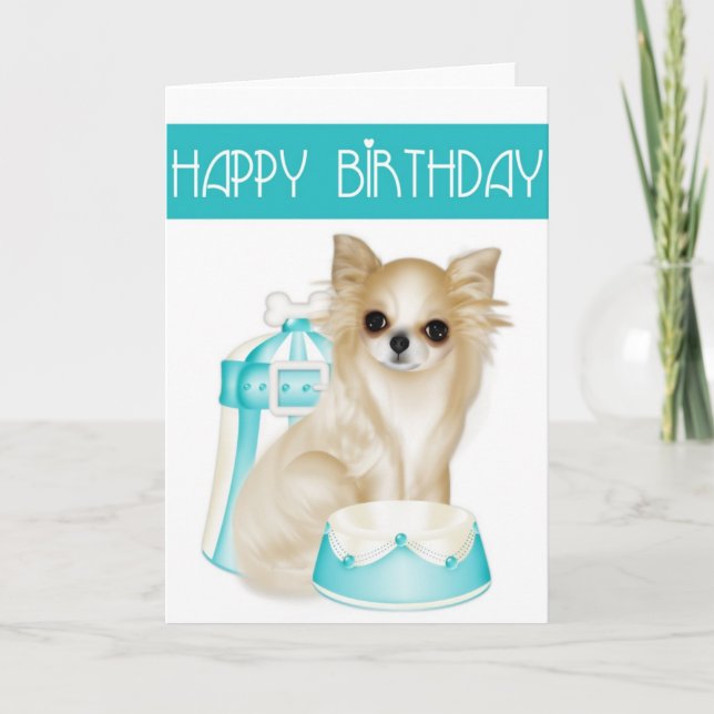 Chihuahua Happy Birthday Grußkarte Karte (Vorderseite)