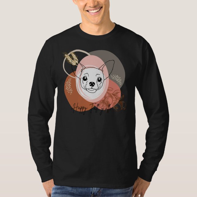 Chihuahua Happy Fall Y All It's Sweater Weather Er T-Shirt (Vorderseite)