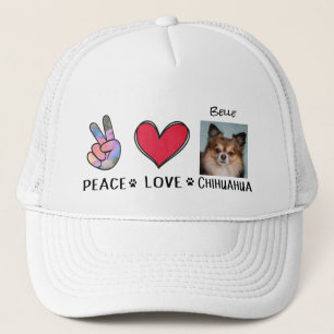 Chihuahua Hat Peace Liebe Hund Liebhaber Truckerkappe