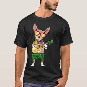 Chihuahua Hawaiianisches Kostüm spielen Ukulele So T-Shirt