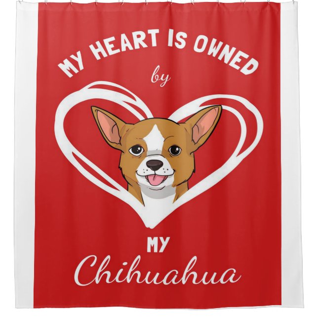 Chihuahua Heart_Dog Lover Duschvorhang (Vorderseite)