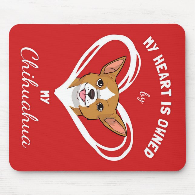 Chihuahua Heart_Dog Lover Mousepad (Vorne)
