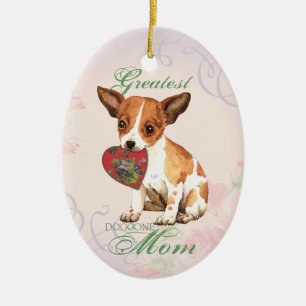 Chihuahua Heart Mama Keramik Keramik Ornament