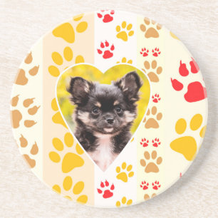 Chihuahua Heart Paw Prints Untersetzer