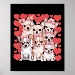 Chihuahua Heart Valentinstag Couple Poster