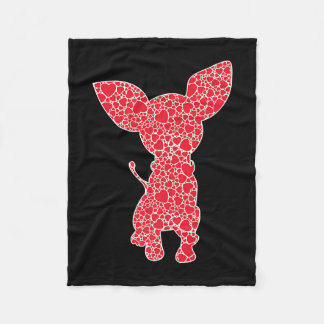 Chihuahua Hearts Dog Puppy Lover Fleecedecke