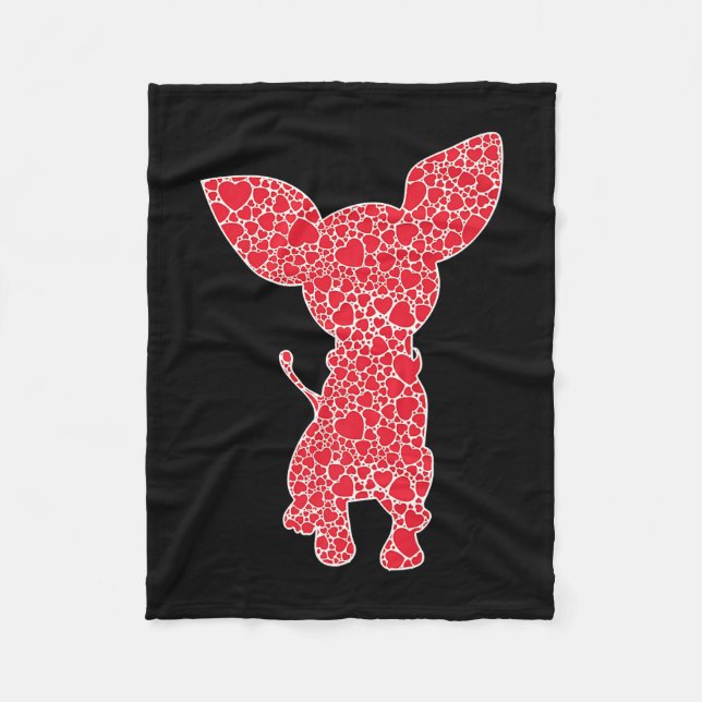 Chihuahua Hearts Dog Puppy Lover Fleecedecke (Vorderseite)