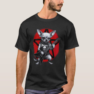Chihuahua Heavy Metal Gitarre Rock Hund Liebhaber T-Shirt