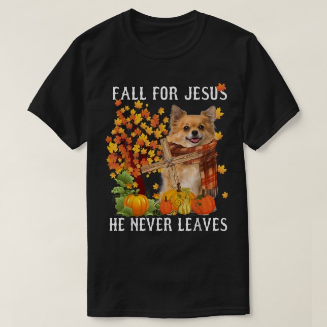 Chihuahua Herbst für Jesus, den er nie Verlasse11 T-Shirt (Design vorne)