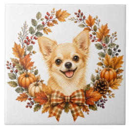 Chihuahua-Herbstkranz Fliese