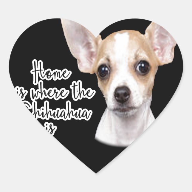 Chihuahua Herz-Aufkleber (Vorderseite)