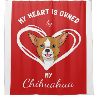 Chihuahua-Herz_Hunde-Liebhaber Duschvorhang