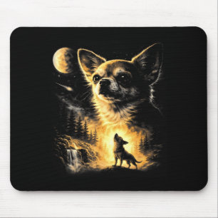 Chihuahua heult zum Mond lustig hab den Hund i Mousepad