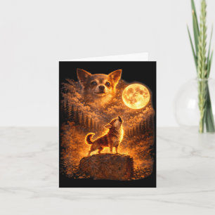 Chihuahua heult zum Mond lustig vintage Karte