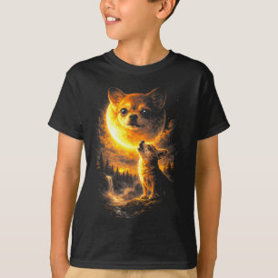 Chihuahua heult zum Mond lustiger Hund vintage 90 T-Shirt