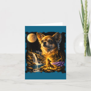 Chihuahua heult zum Mond Vintage 90er Chihuahua Karte