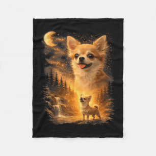 Chihuahua heult zum Mond Vintage 90er lustig Fleecedecke
