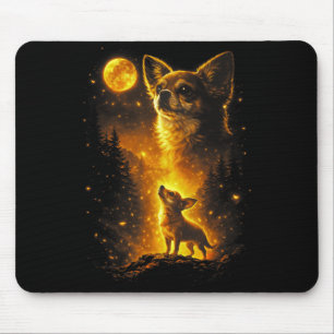 Chihuahua heult zum Mond vintage 90er Retro Mousepad