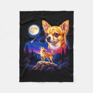 Chihuahua heult zum Mond Vintage-Hundekunst Fleecedecke