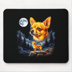 Chihuahua heult zum Mond Vintage-Hundekunst Mousepad