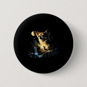 Chihuahua heult zum Mond vintage lustig Button