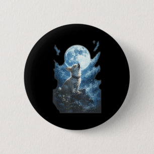 Chihuahua heult zum Mond vintage lustig Button