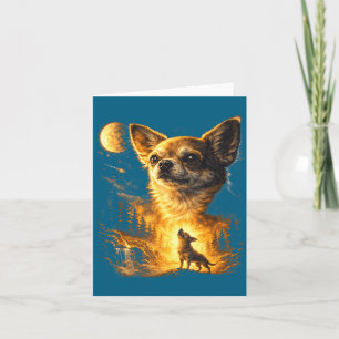 Chihuahua heult zum Mond vintage lustig Karte