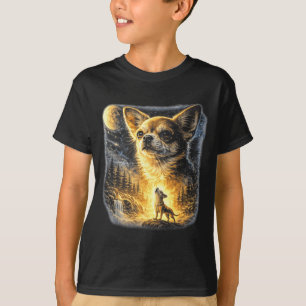 Chihuahua heult zum Mond vintage lustig T-Shirt