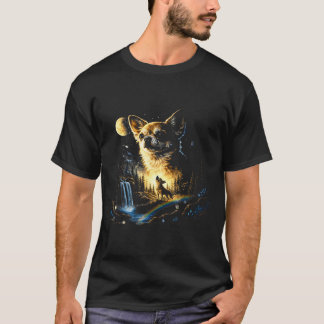 Chihuahua heult zum Mond vintage lustig T-Shirt