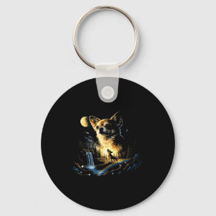 Chihuahua Heult Zum Mond Vintage Lustiger Chihua Schlüsselanhänger