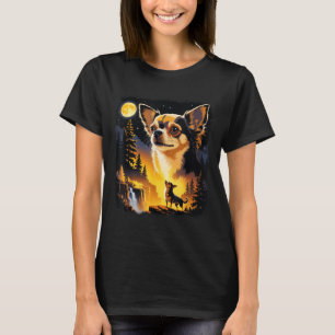 Chihuahua Heult Zum Mond Vintage Lustiger Chihua T-Shirt