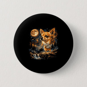 Chihuahua heult zum Mond vintage lustiger Chihuahu Button