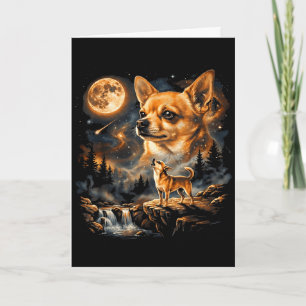 Chihuahua heult zum Mond vintage lustiger Chihuahu Karte