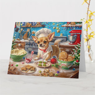 Chihuahua Holiday Baking: Feierliche Weihnachten Karte
