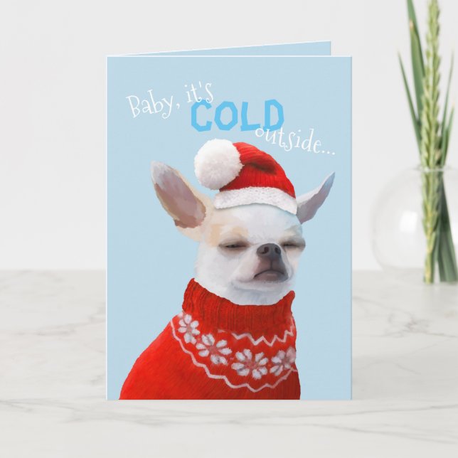 Chihuahua Holiday Card Feiertagskarte (Vorderseite)