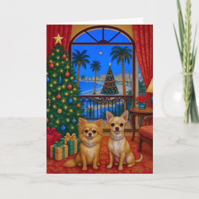 Chihuahua Holiday Card Feiertagskarte (Vorderseite)