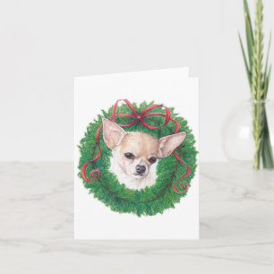 Chihuahua Holiday Hund Art Note Card Karte