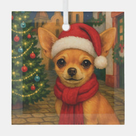 Chihuahua Holiday Ornament Aus Glas
