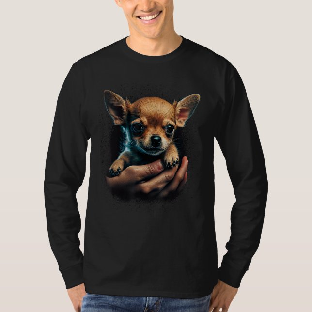 Chihuahua Hug Puppy  Cute Dog Love T-Shirt (Vorderseite)
