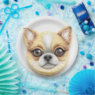 Chihuahua Hund 3D Inspiriert  Pappteller