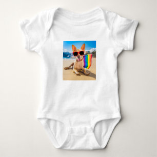 Chihuahua Hund am Strand Baby Strampler