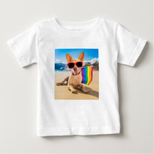 Chihuahua Hund am Strand Baby T-shirt