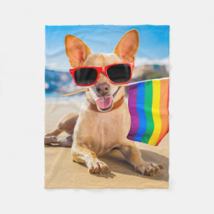 Chihuahua Hund am Strand Fleecedecke