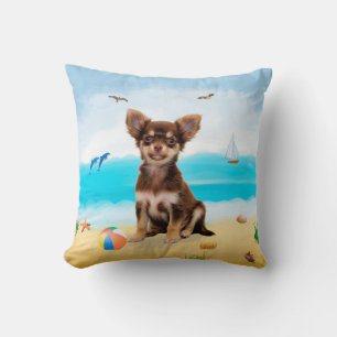 Chihuahua-Hund am Strand Kissen