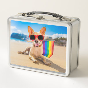 Chihuahua Hund am Strand Metall Brotdose