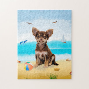 Chihuahua-Hund am Strand Puzzle