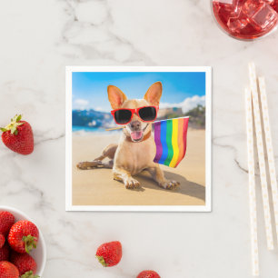 Chihuahua Hund am Strand Serviette
