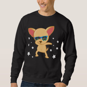 Chihuahua Hund Dabbing Stars Sonnenbrille Sweatshirt