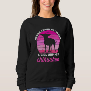 Chihuahua-Hund für Mädchen Retro-Mädchen   Chiwawa Sweatshirt